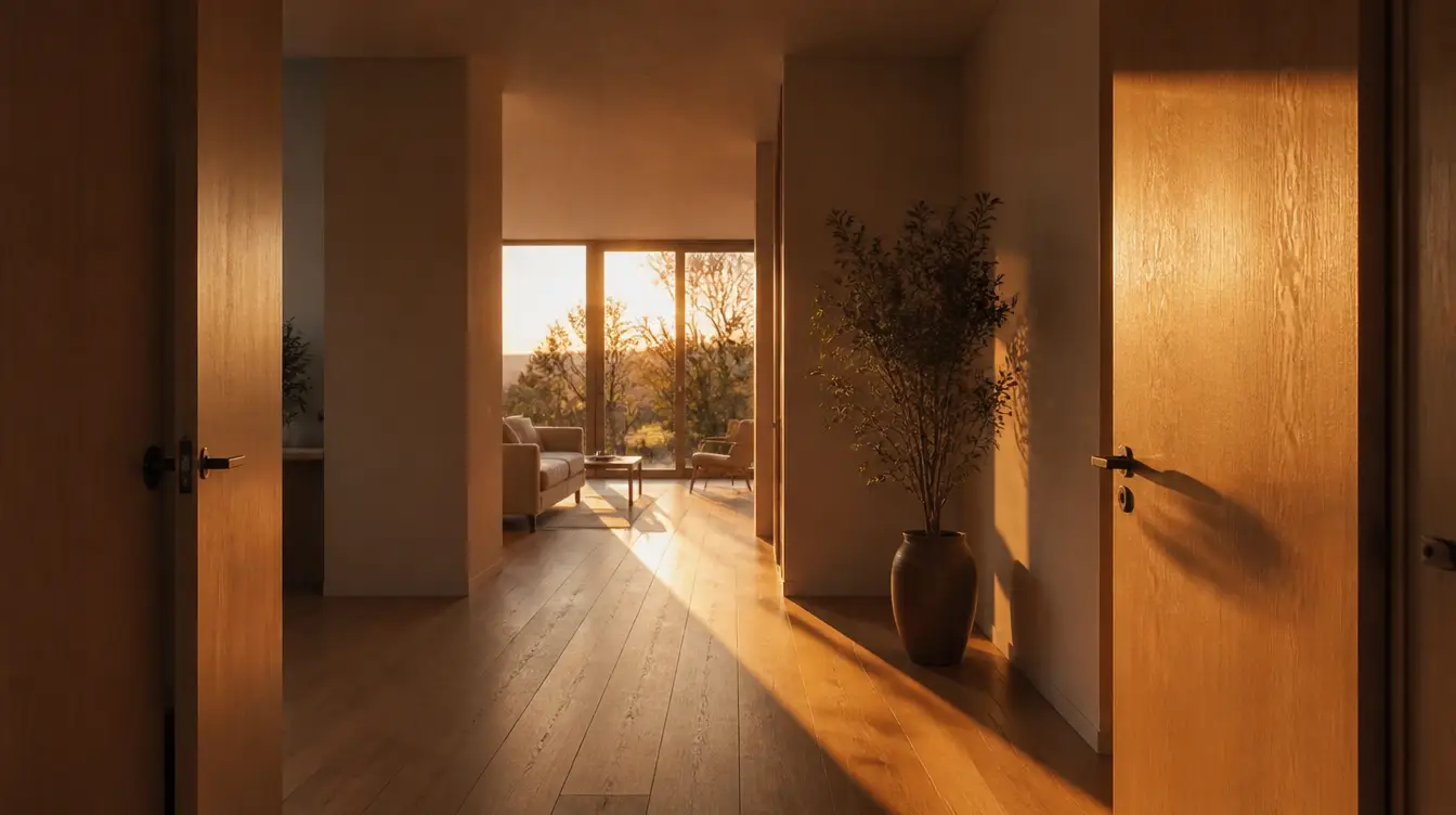 Portes intérieures design en fin de journee