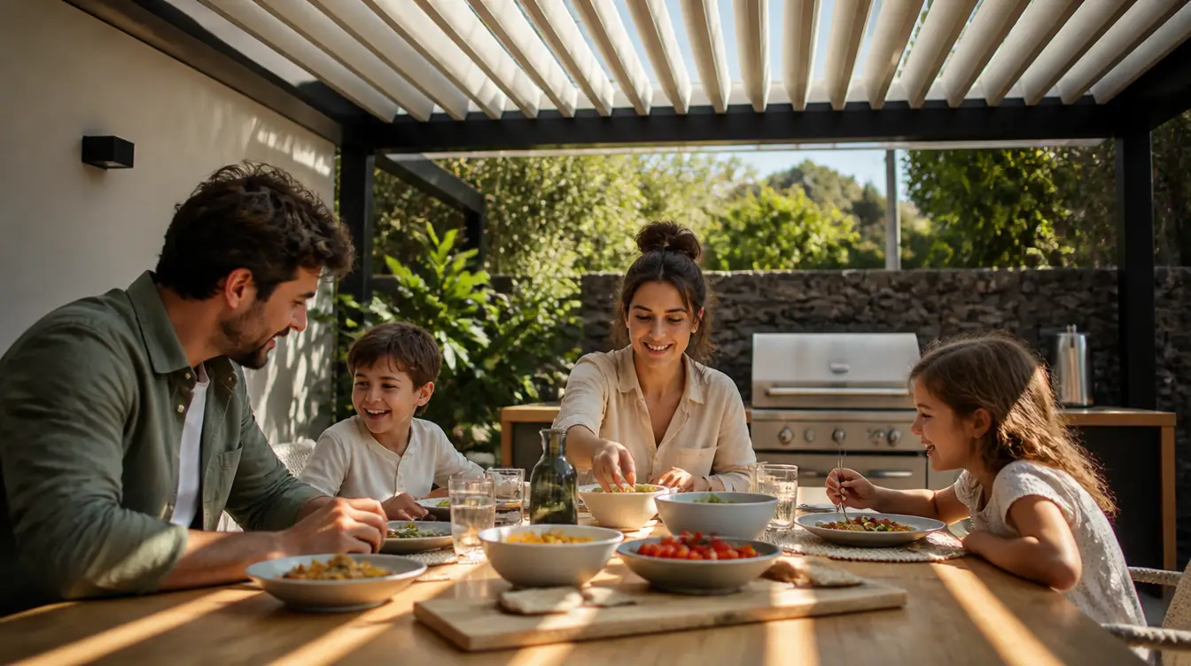 Pergolas à lames rétractables en situation