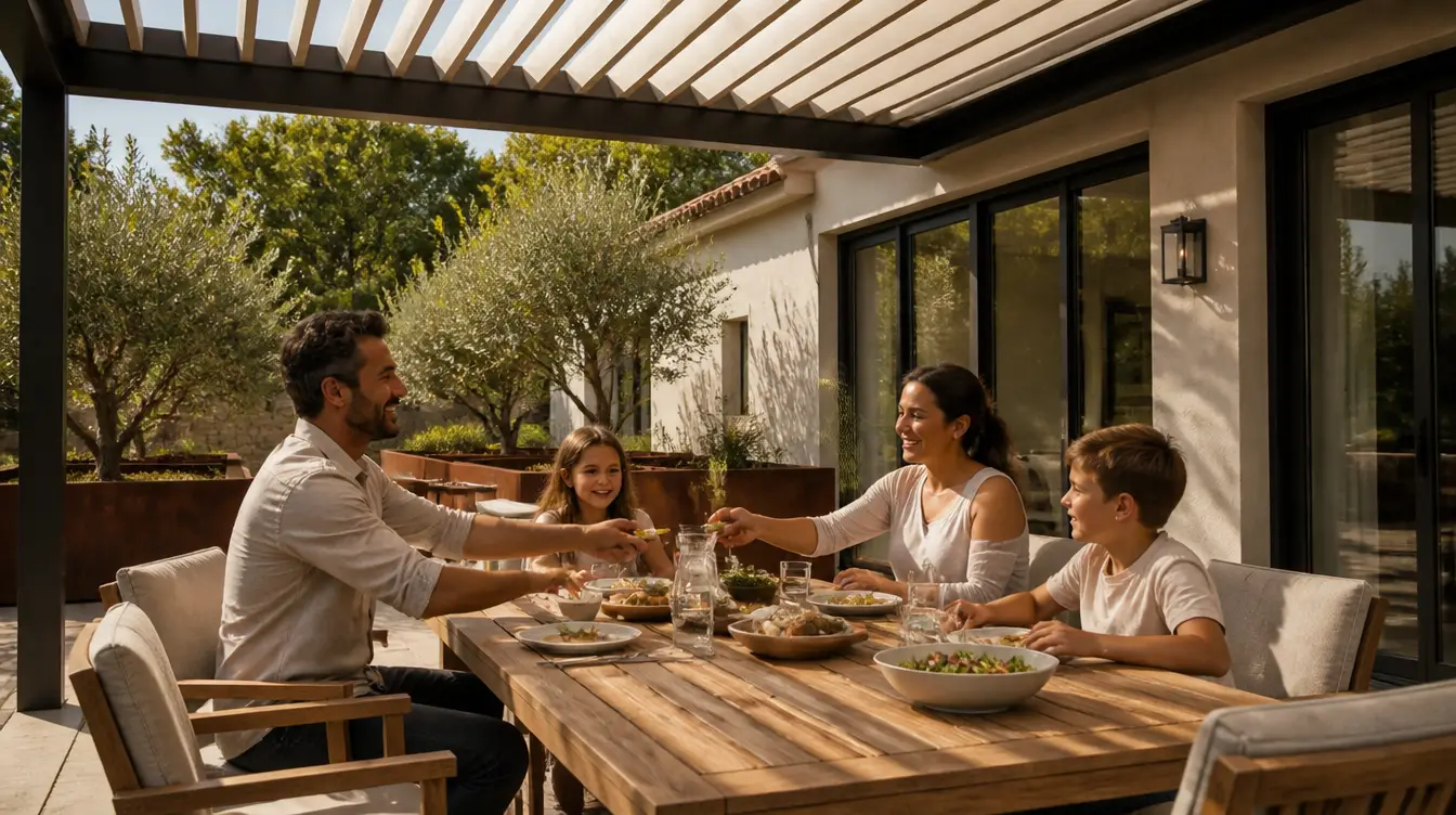 Pergolas bioclimatiques en situation