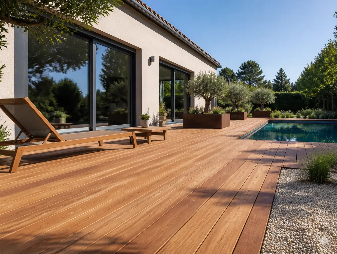 Terrasse bois, vue 1