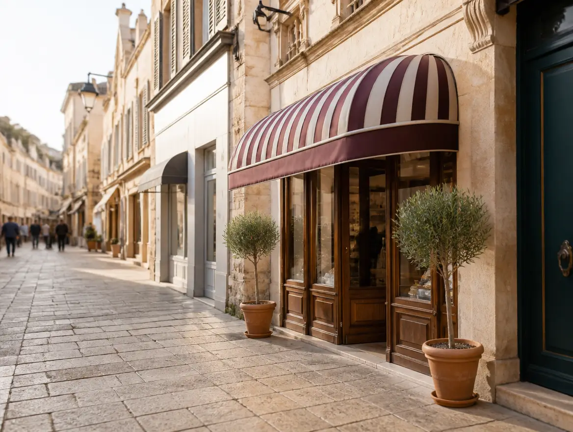 Store corbeille pour vitrines commerciales, vue 3
