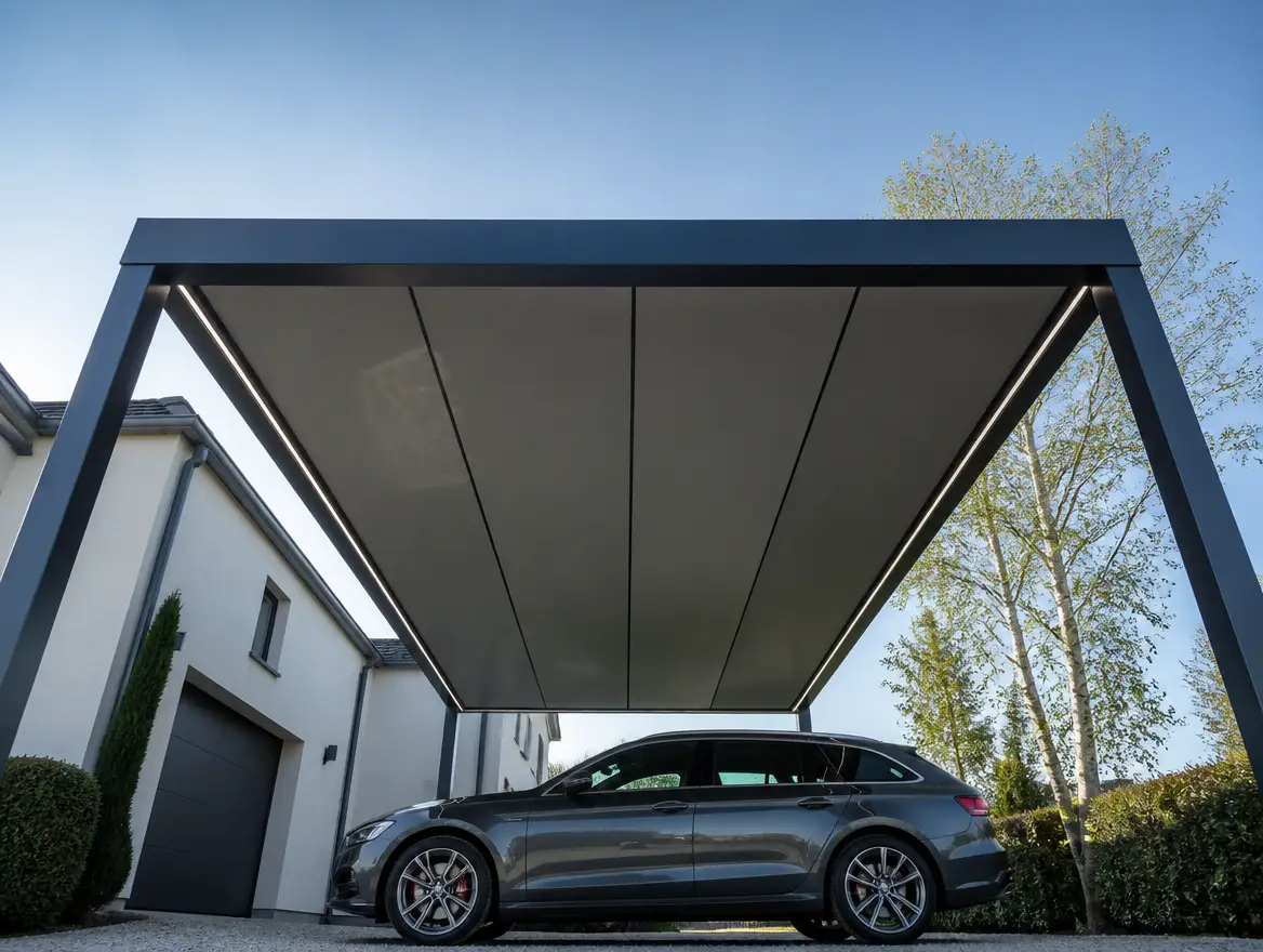 Carport autoporté design, vue 2