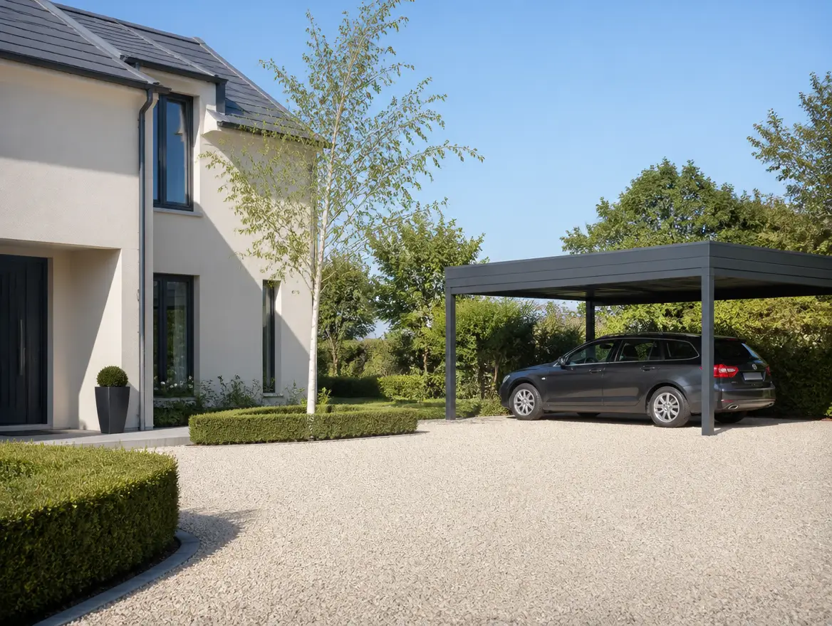 Carport autoporté design, vue 3