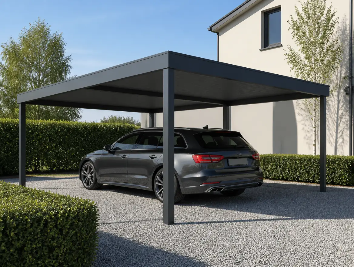 Carport autoporté design, vue 1