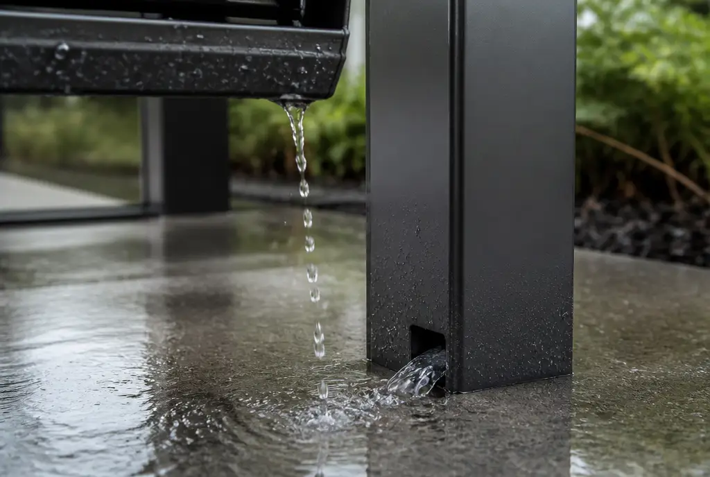 Descente d'eau intégrée