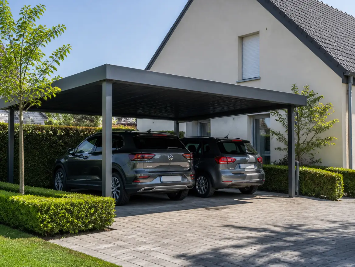 Carport double ou en vis-à-vis, vue 1