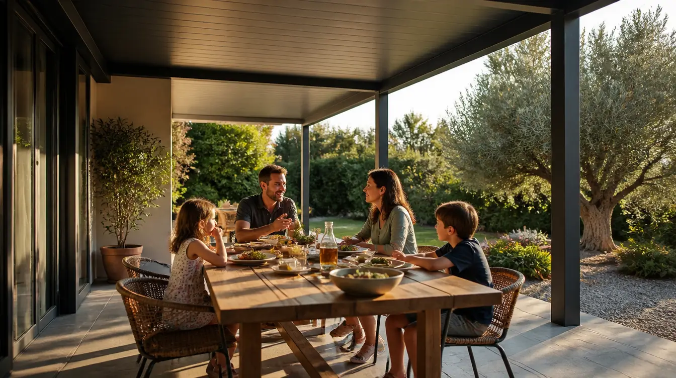 Pergolas à toit rigide en situation