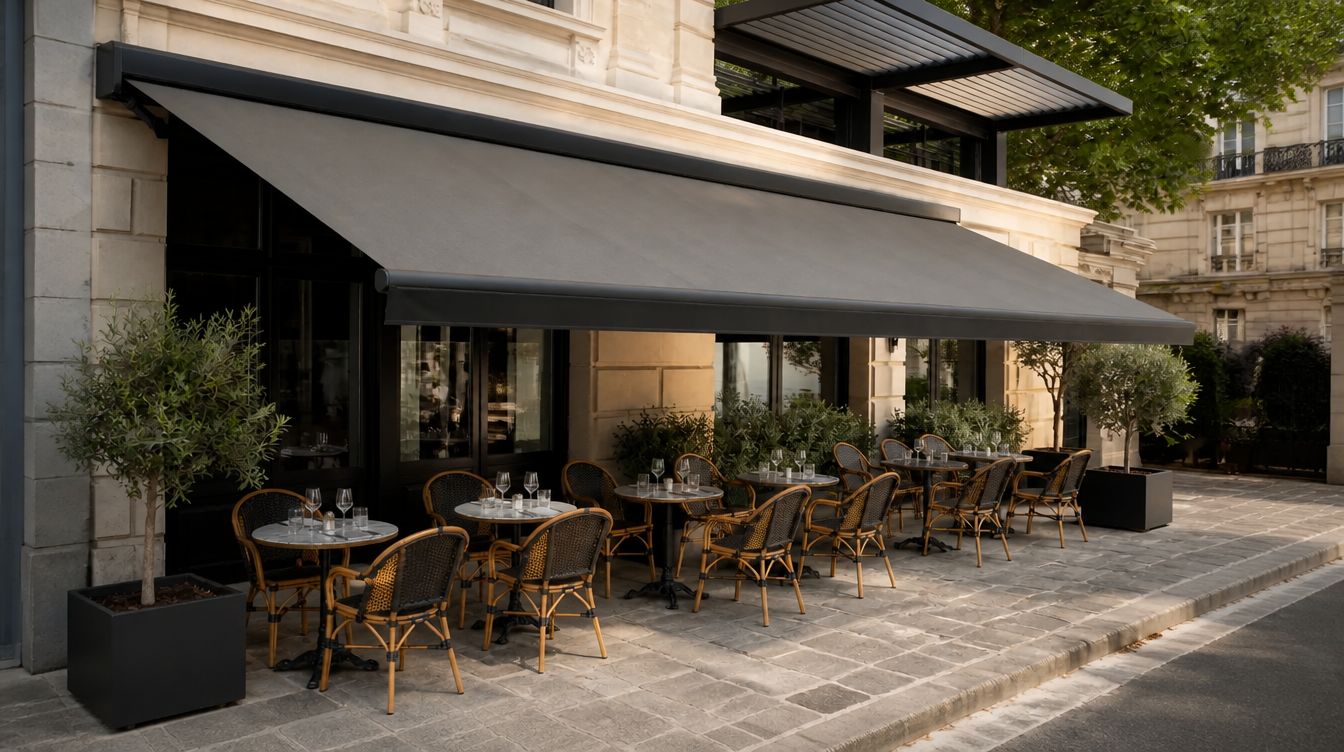 Stores et pergolas pour terrasses de restaurant
