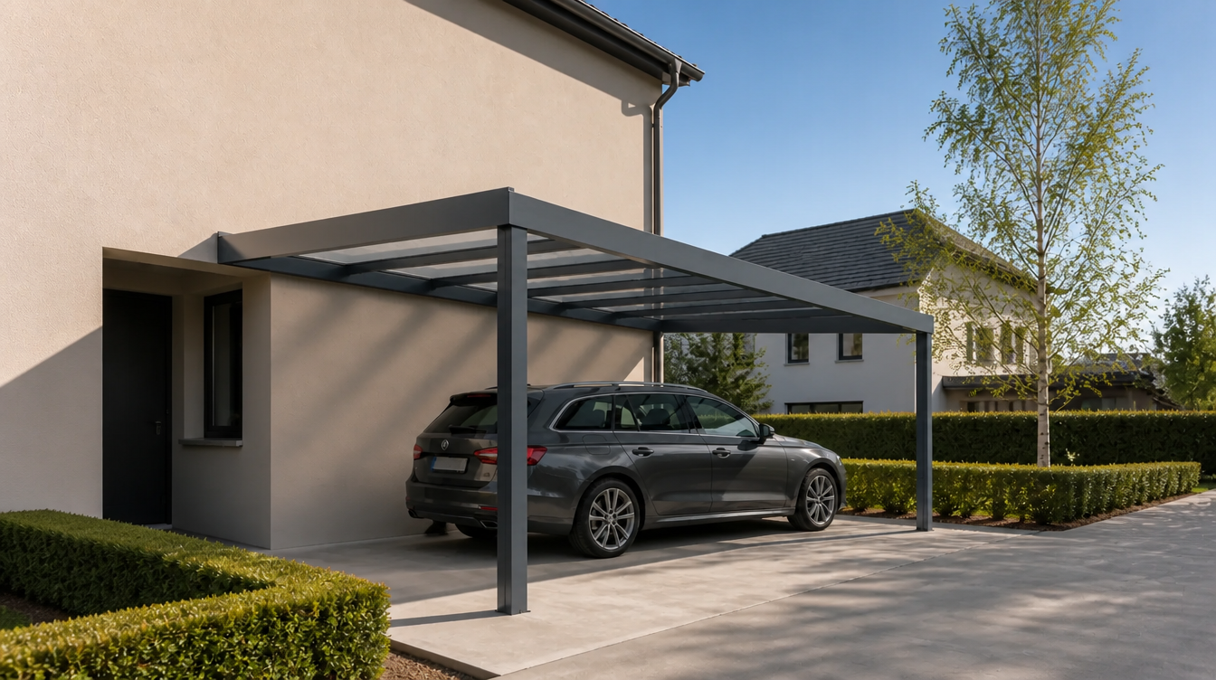Carport mural / adossé à la maison