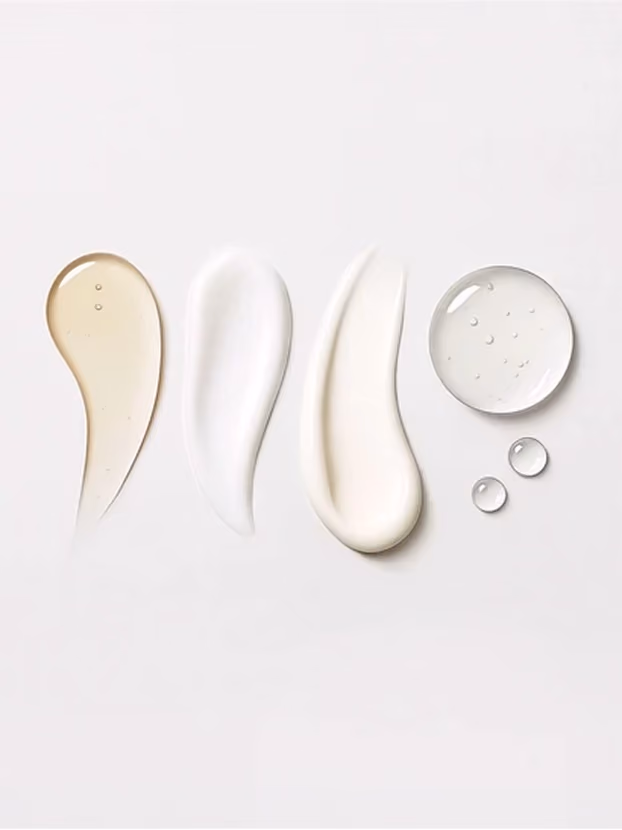 Textuurstalen van de Juliette Armand-producten voor skinboosters