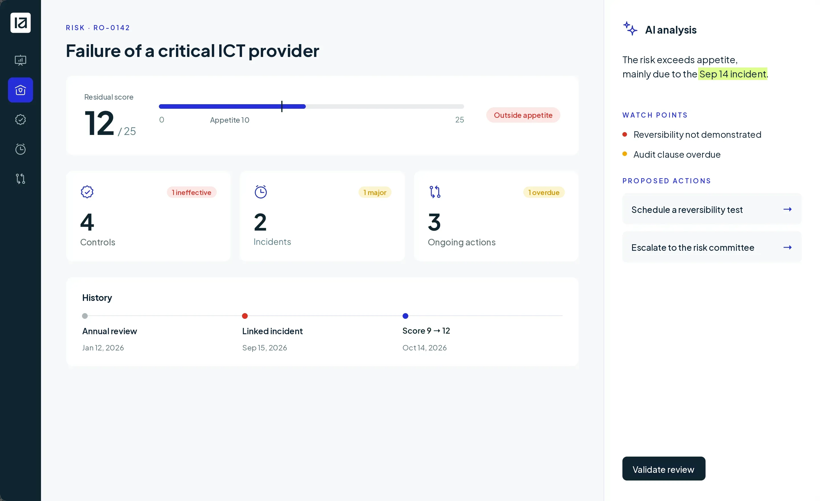 AI-assisted risk review in GRC software