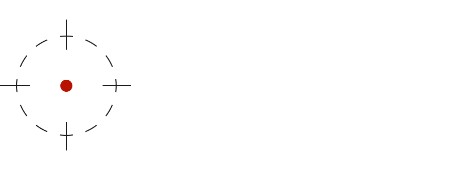 A target reticle centred on one sector