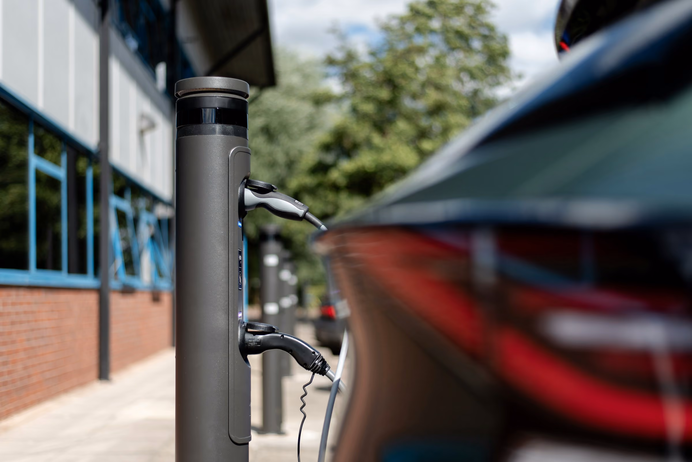 Electric car at a charging point