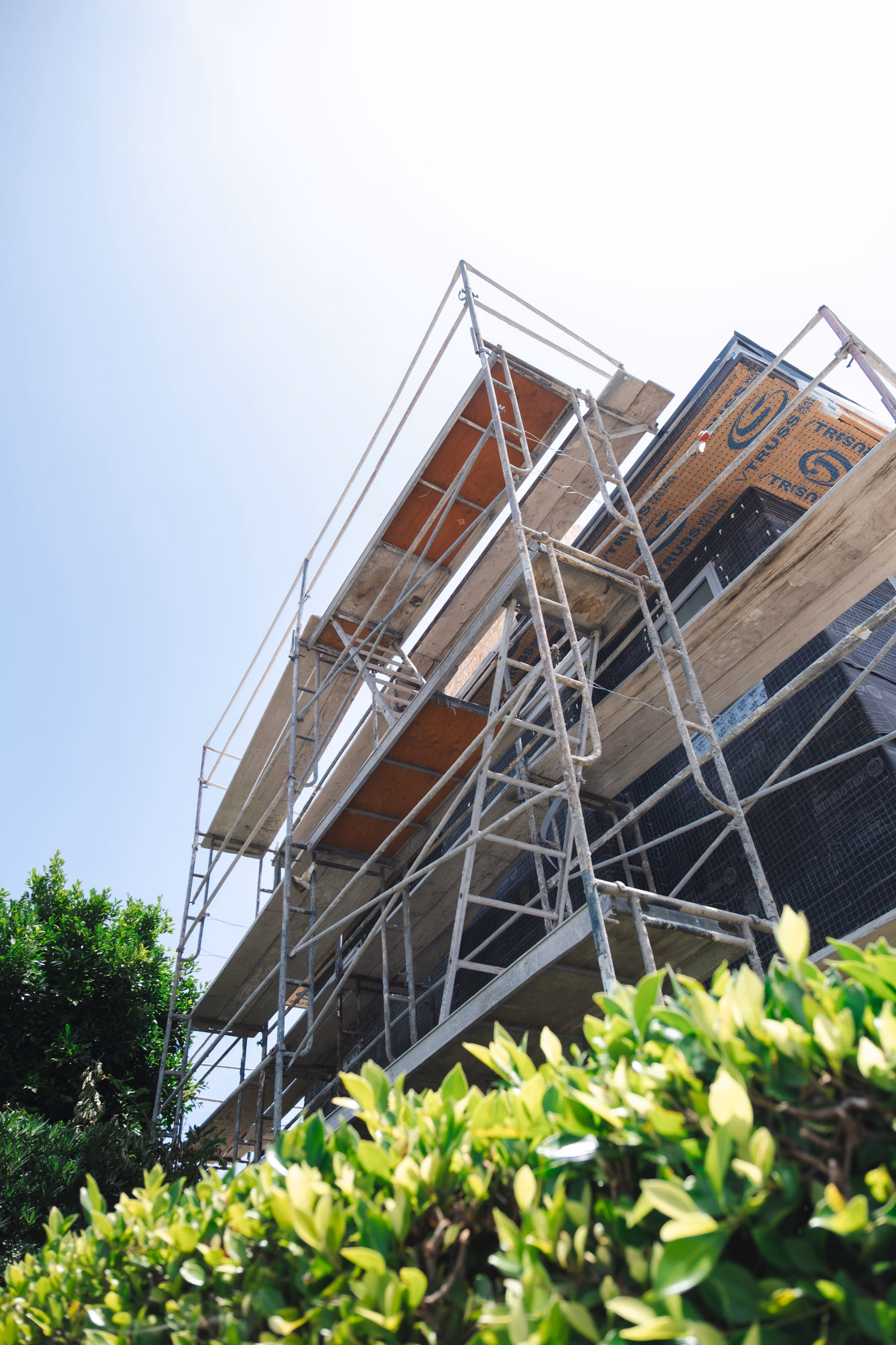scaffolding on a house