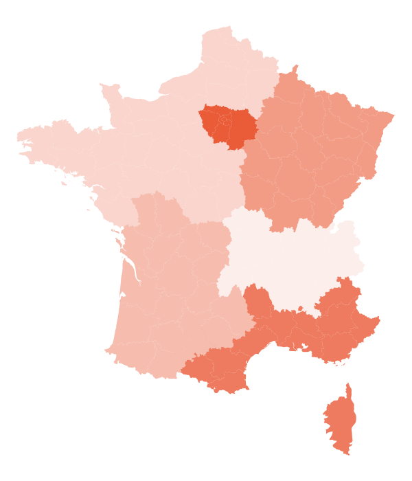 Carte de France des implantations des responsables partenariats Marigny Capital