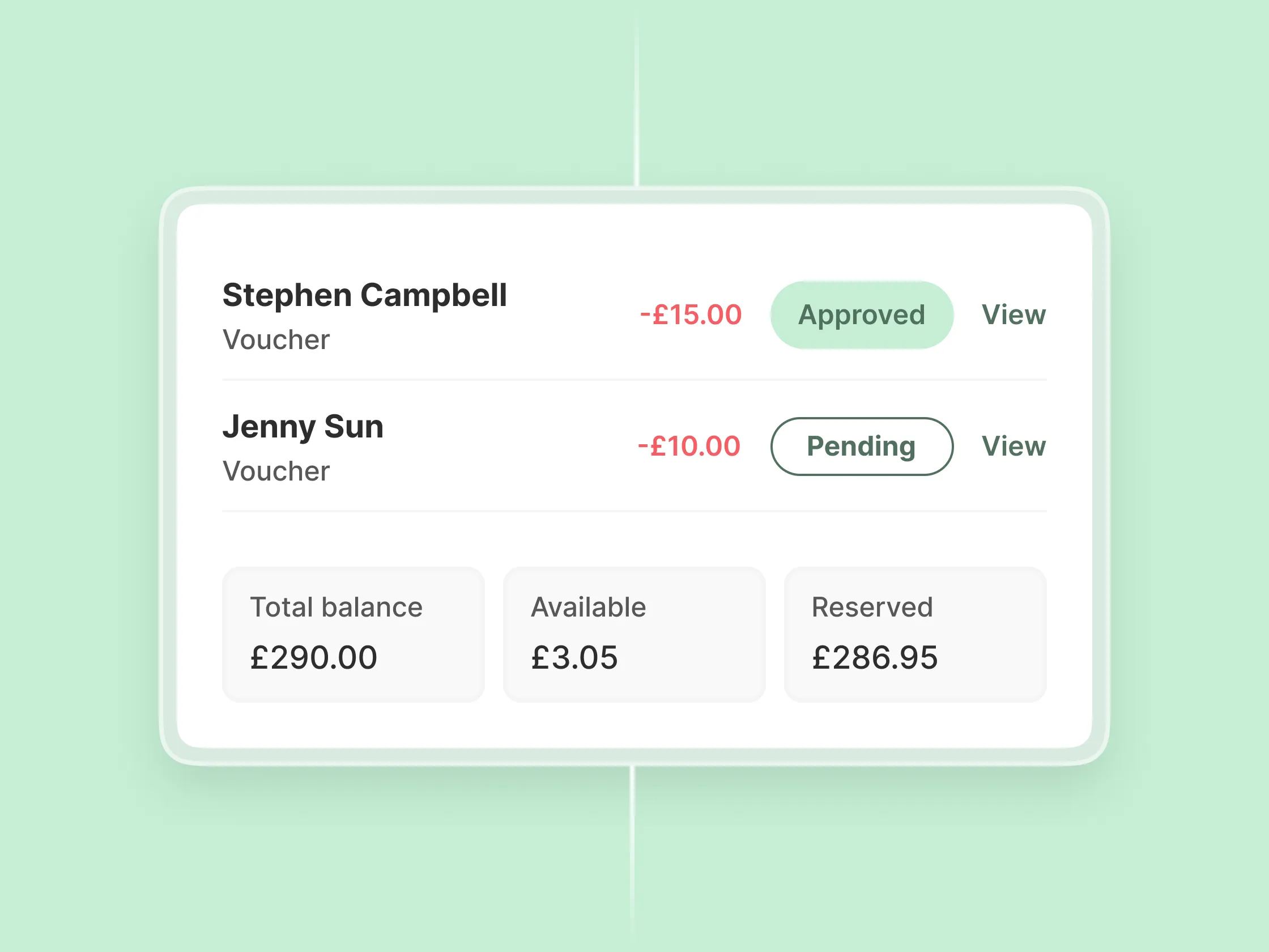 Open banking feature interface