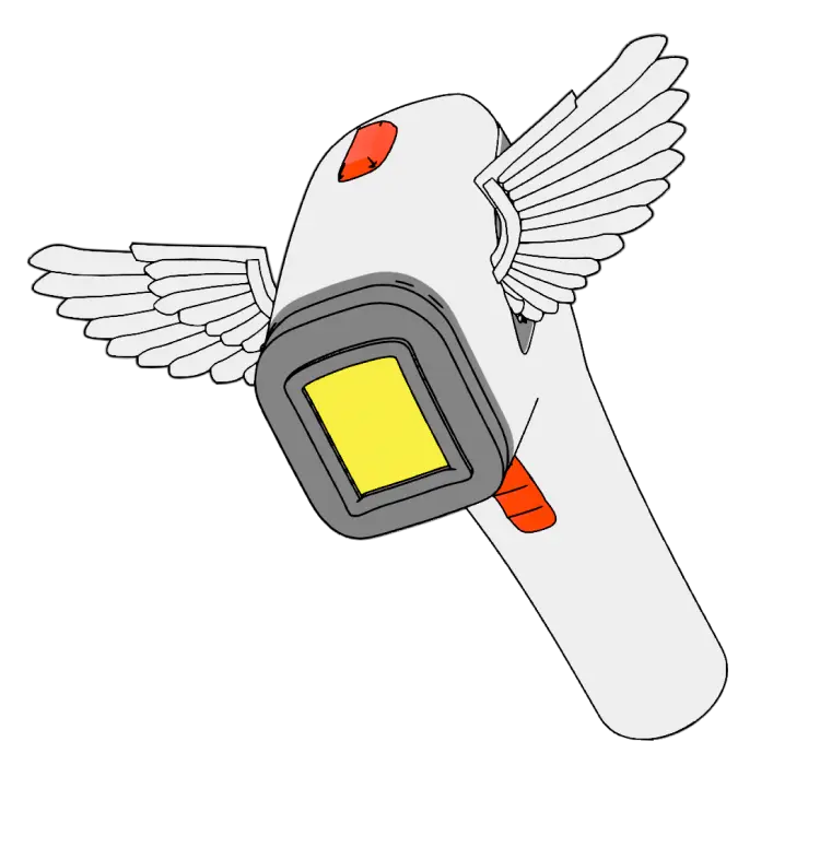 Flying laser illustration.