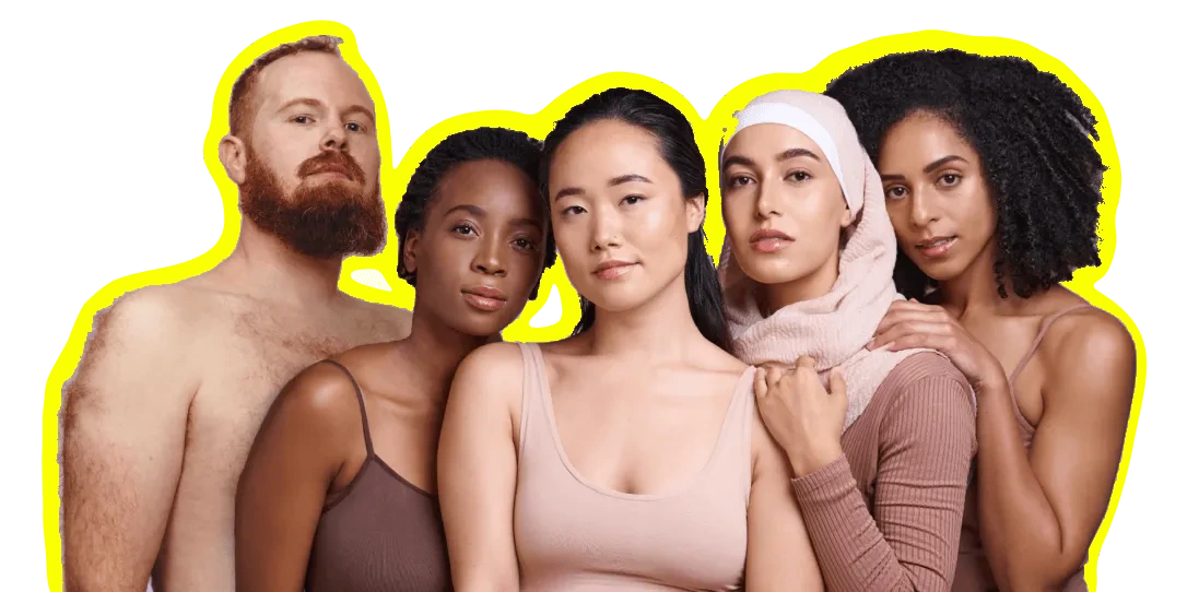A group of people of different genders together