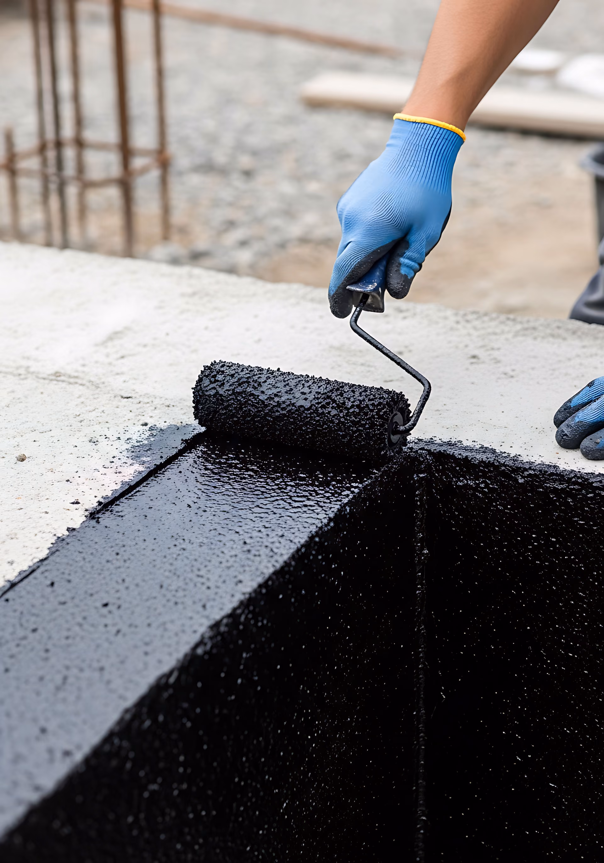 Rolling damp proofing treatment