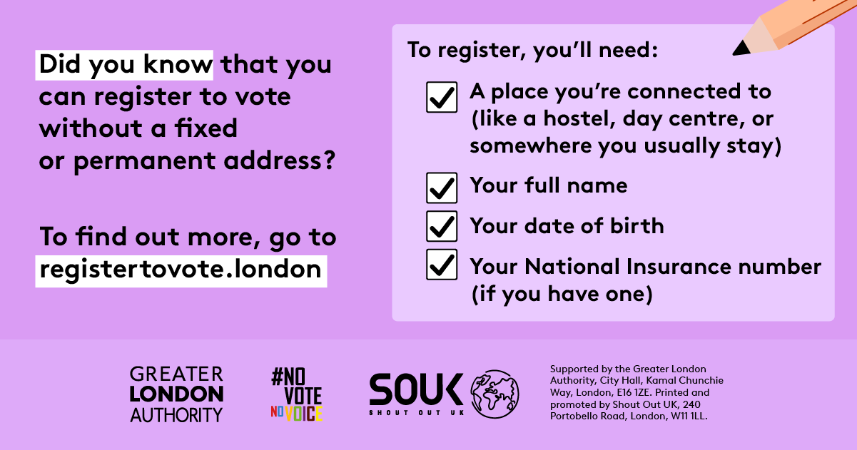 This is the Thumbnail for the Registering to vote with no fixed address item