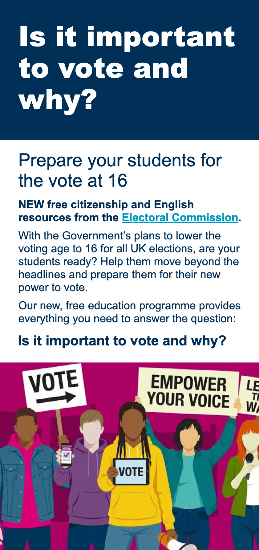 This is the Thumbnail for the The 60-second democracy challenge information for teachers item