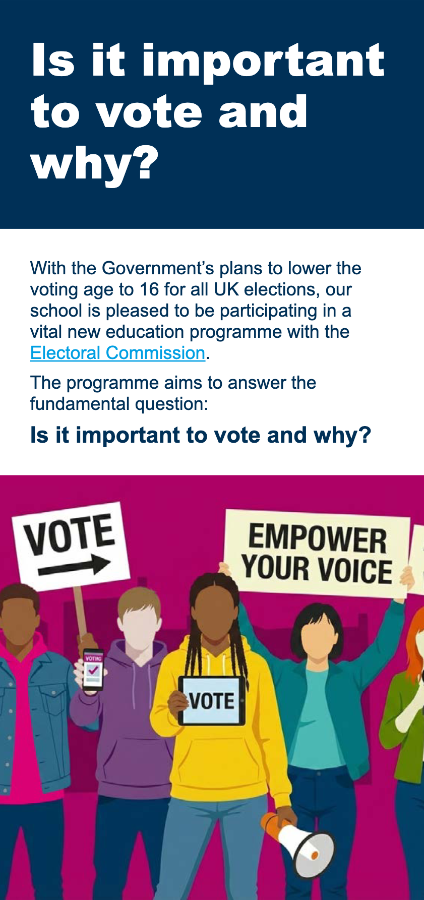 This is the Thumbnail for the The 60-second democracy challenge information for parents item