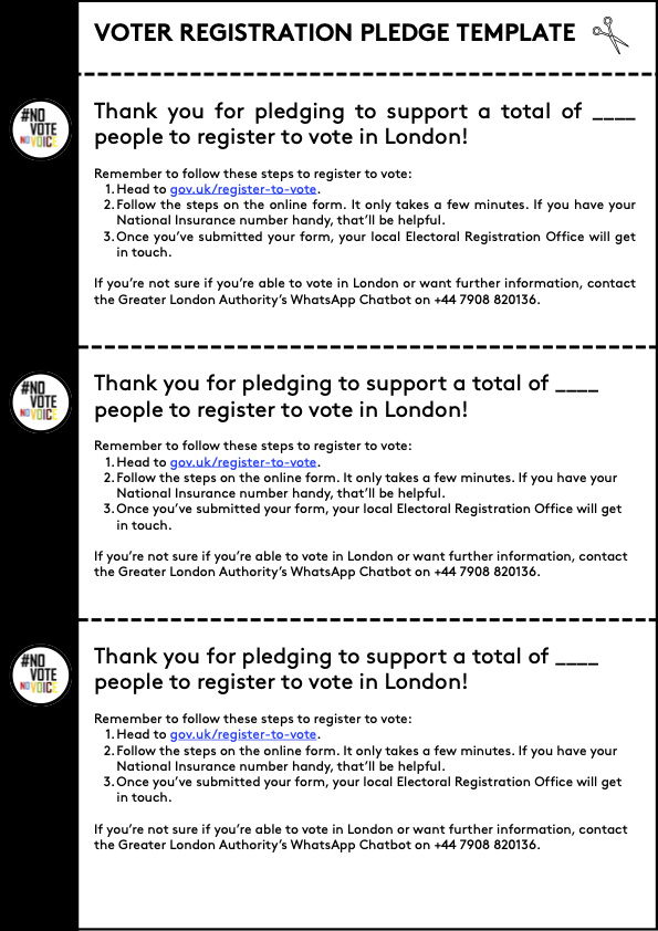 This is the Thumbnail for the Voter registration pledge template item