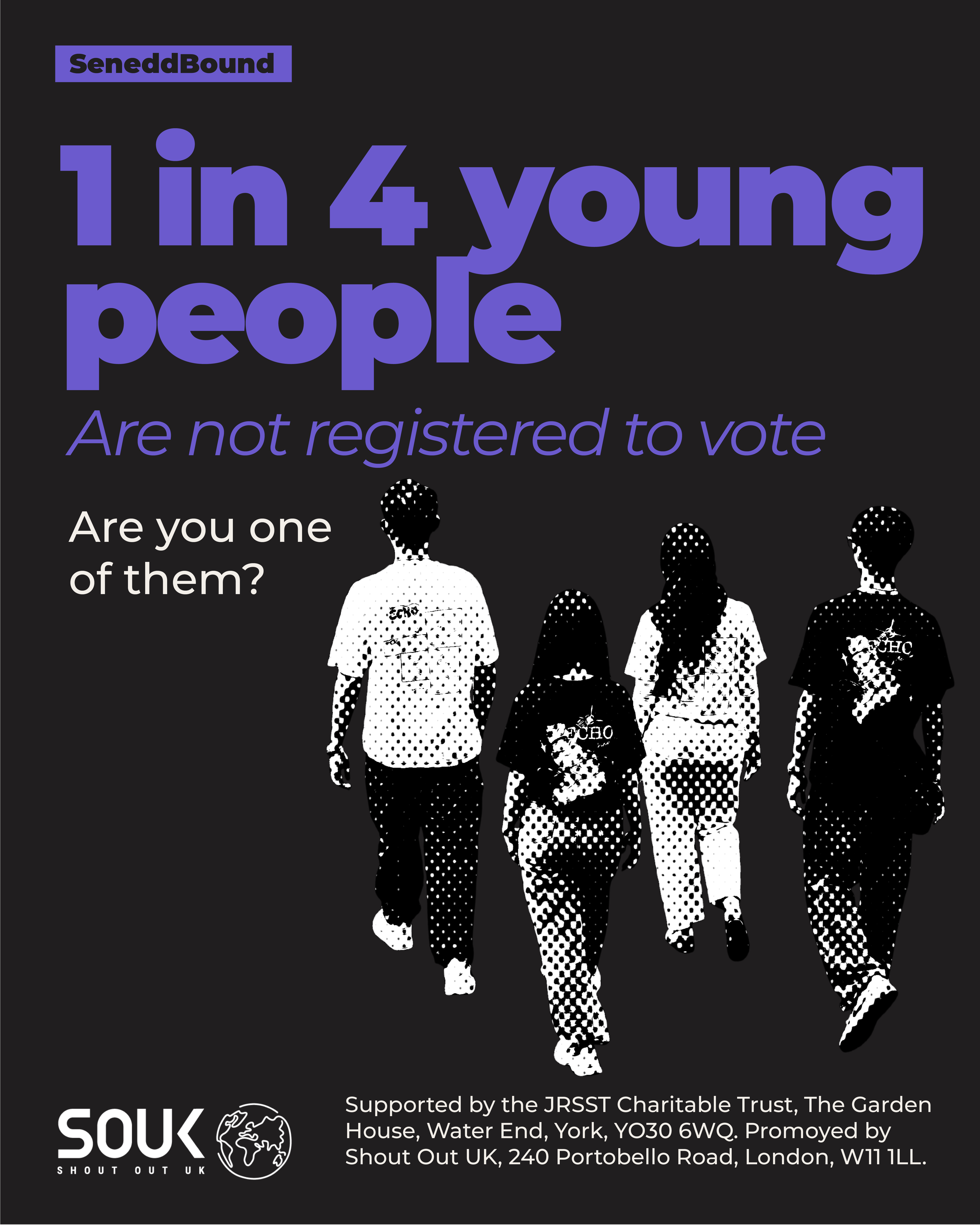 This is the Thumbnail for the 1 in 4 voter registration poster item