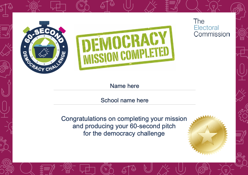 This is the Thumbnail for the Democracy challenge certificate item