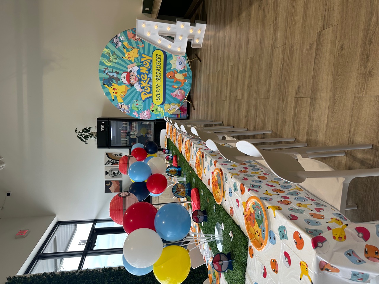 Party table setup at Playful Pines