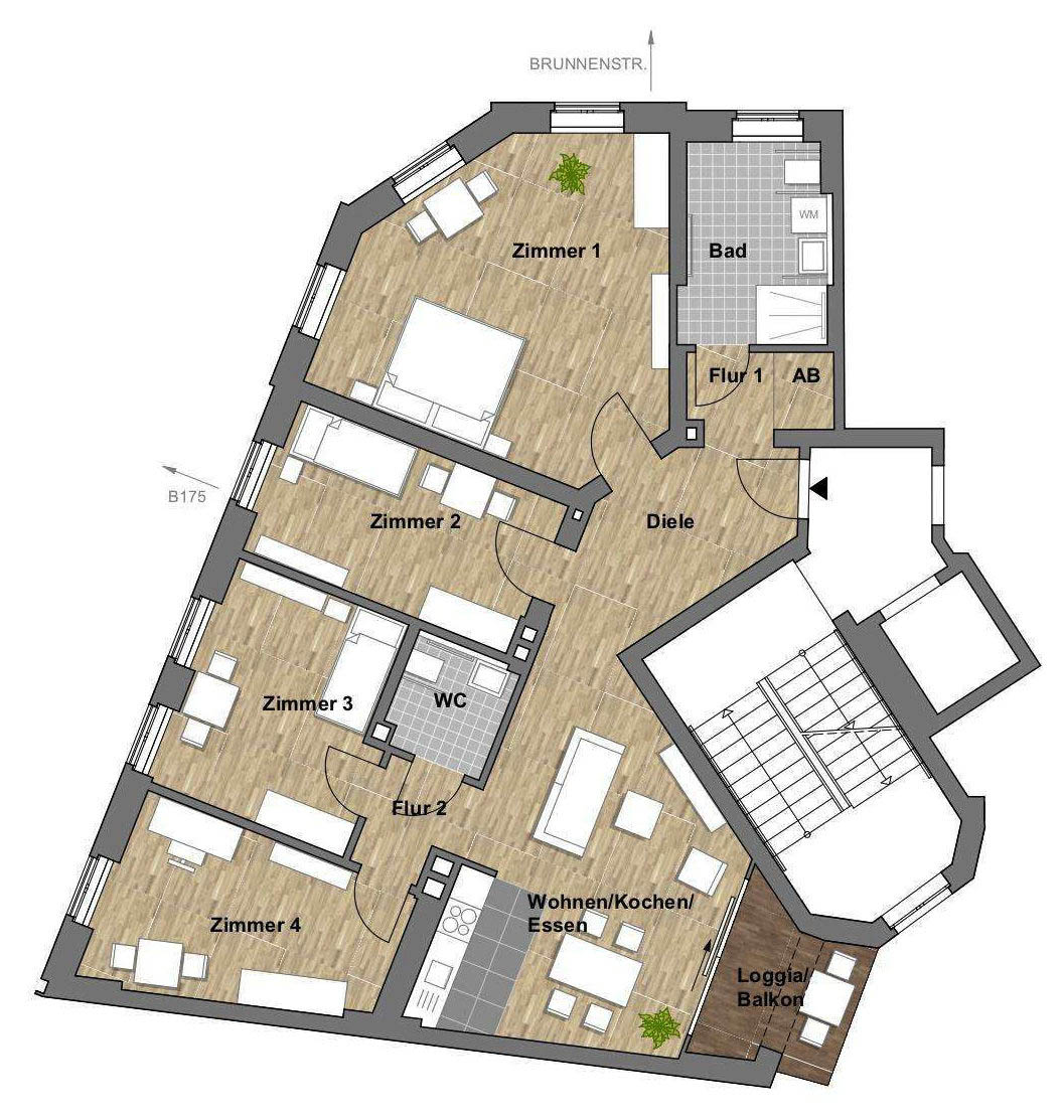 Grundriss Wohnung 5 – 2. Obergeschoss