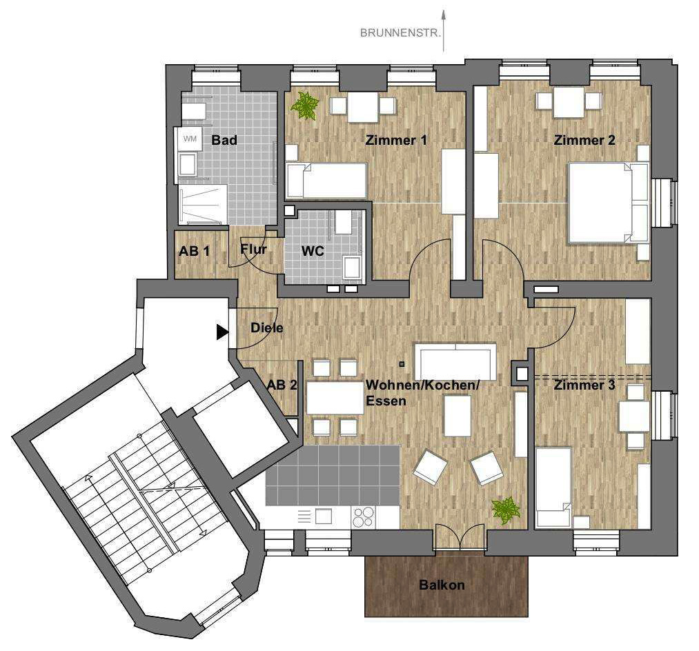 Grundriss Wohnung 4 – 1. Obergeschoss