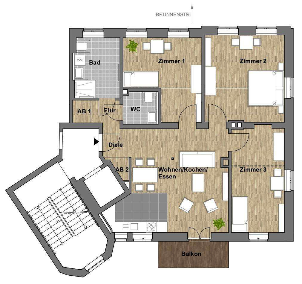 Grundriss Wohnung 8 – 3. Obergeschoss
