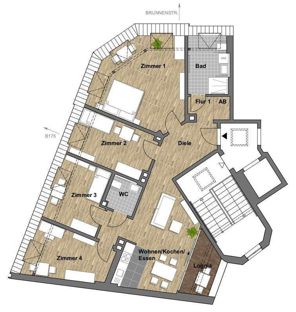 Grundriss Wohnung 9 – Dachgeschoss