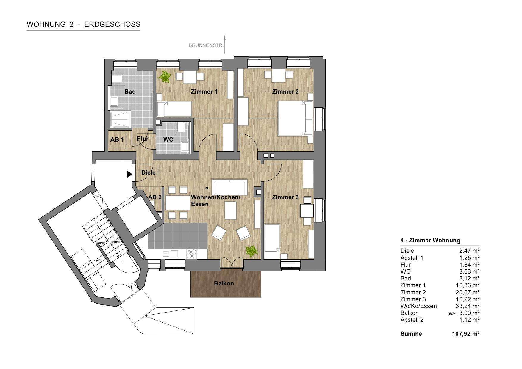Grundriss Wohnung 2