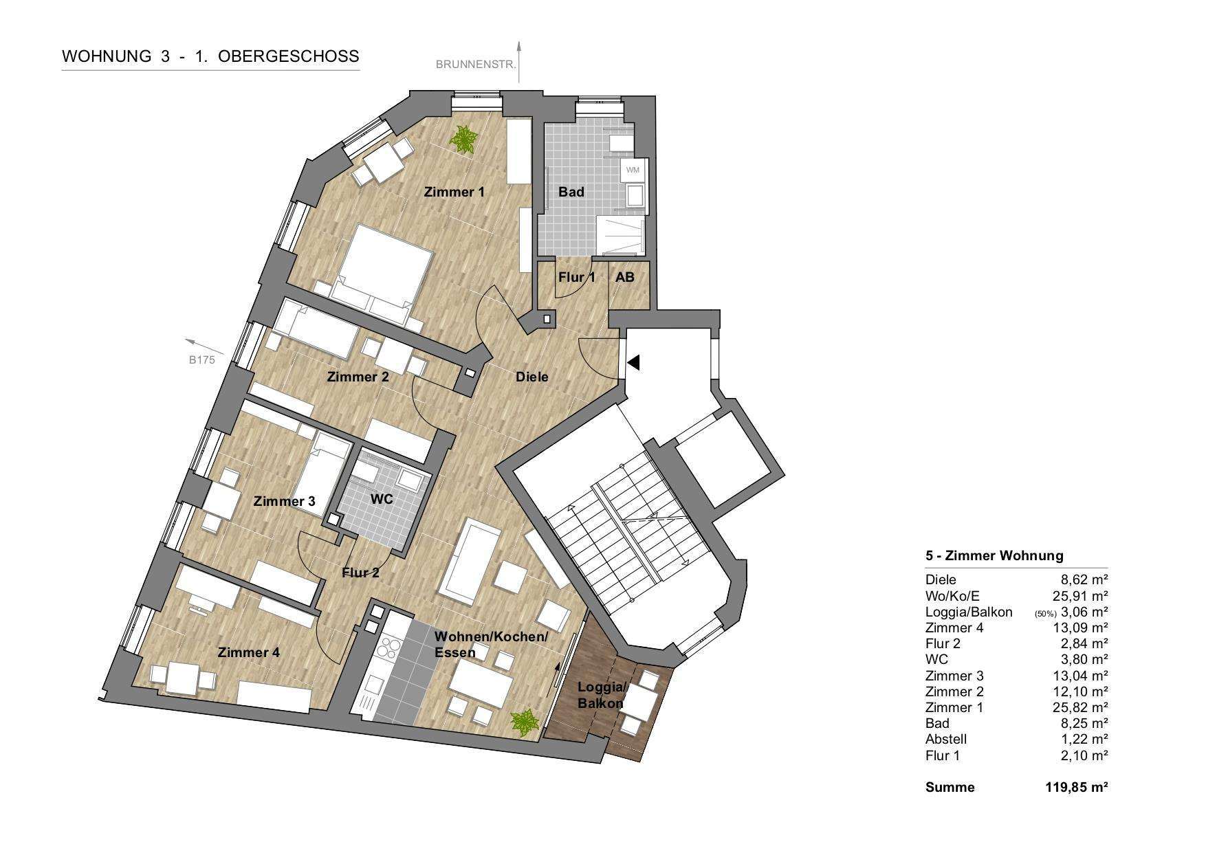Grundriss Wohnung 3