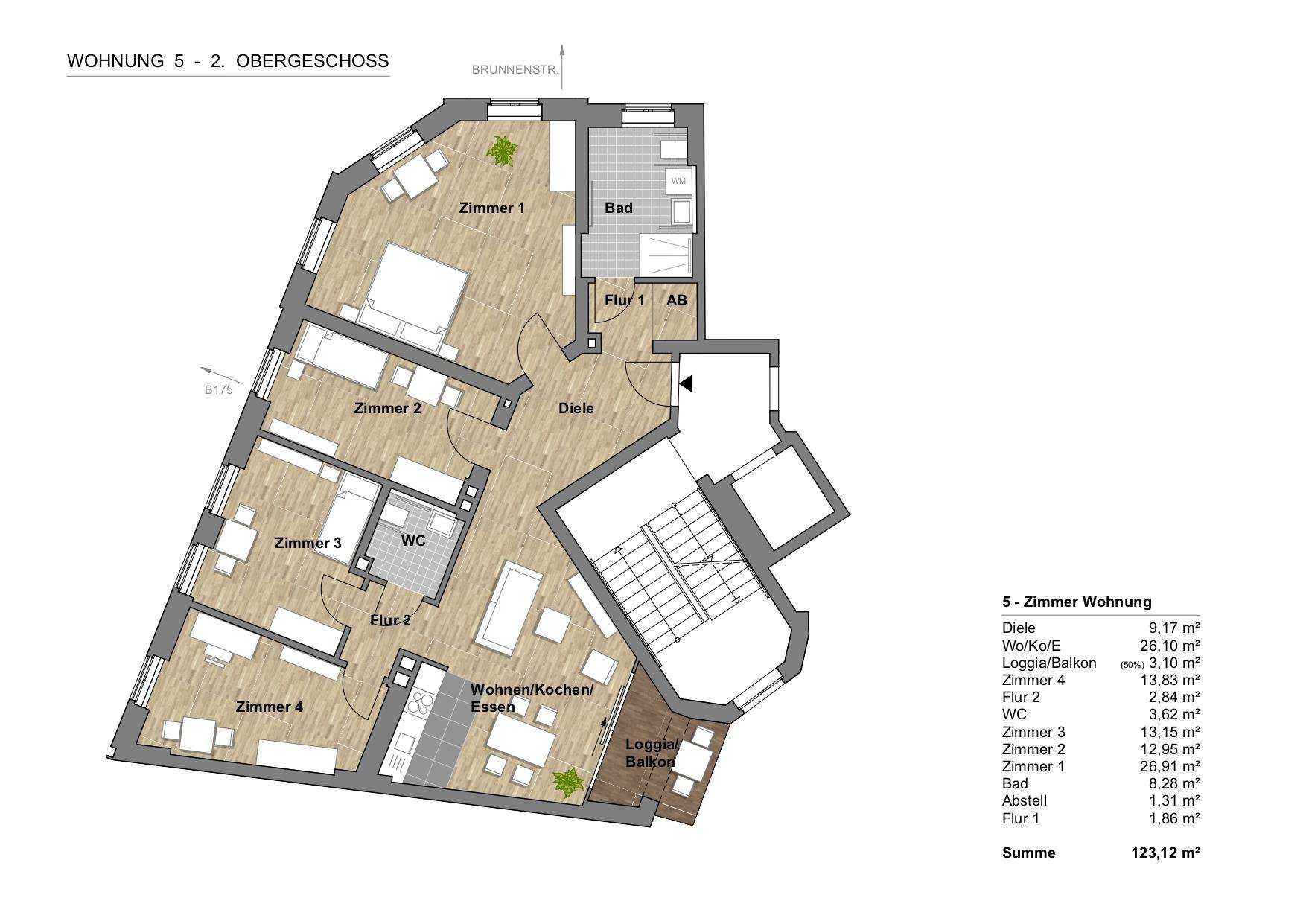 Grundriss Wohnung 5