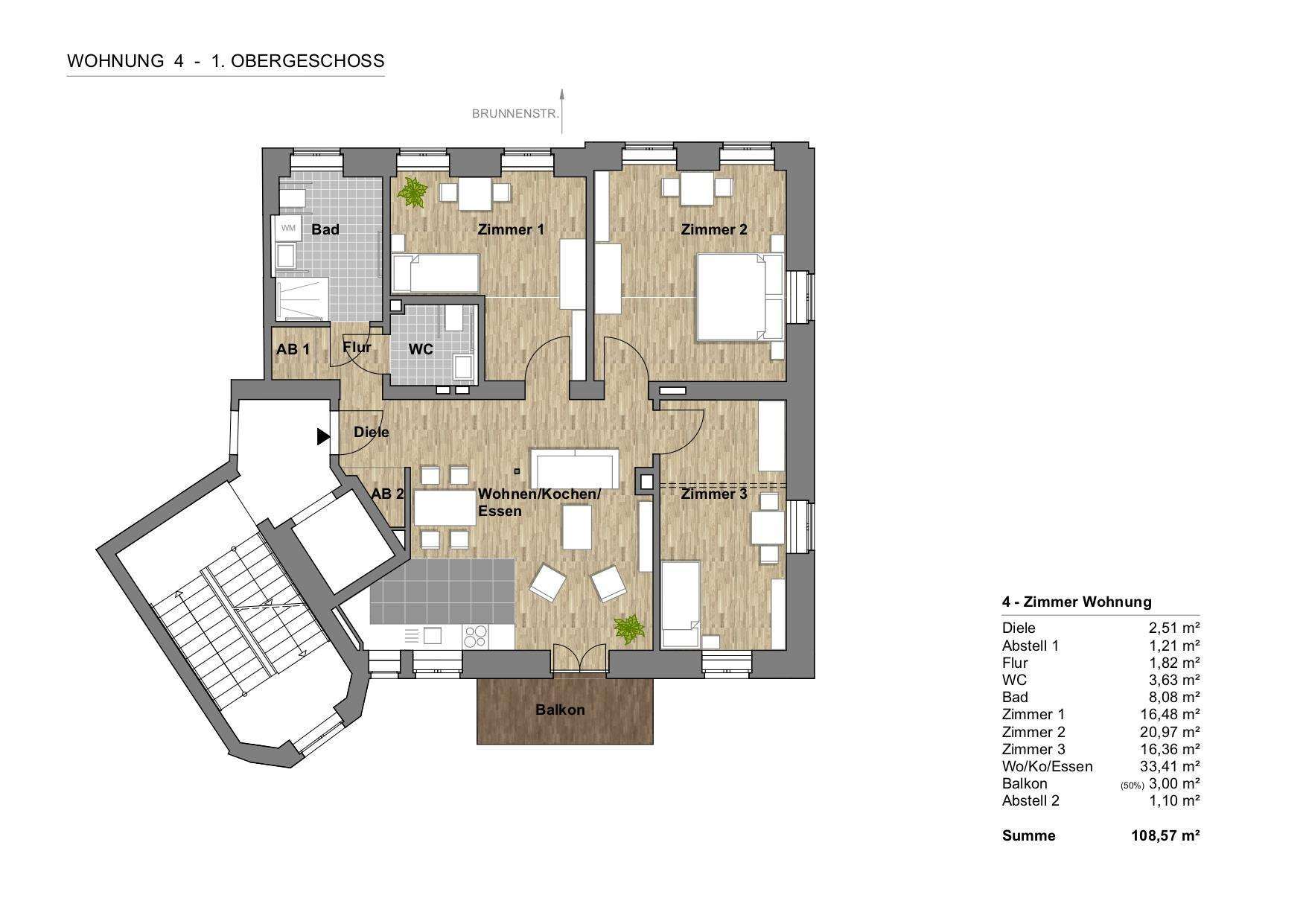 Grundriss Wohnung 4