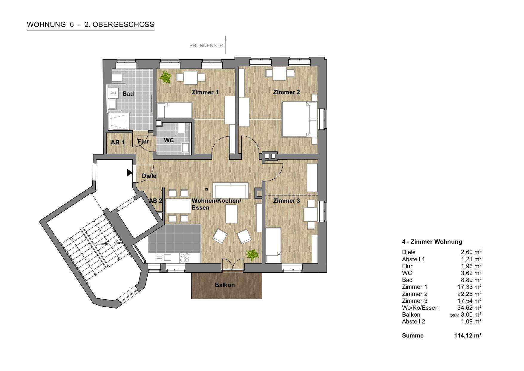Grundriss Wohnung 6