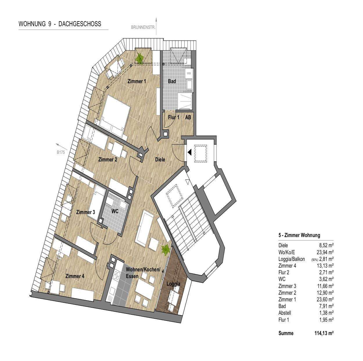 Grundriss Wohnung 9