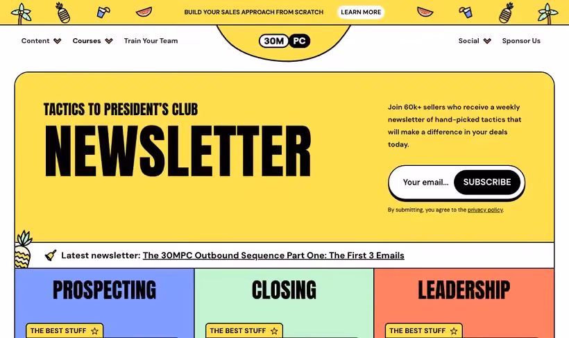 30 Minutes to President's Club Newsletter