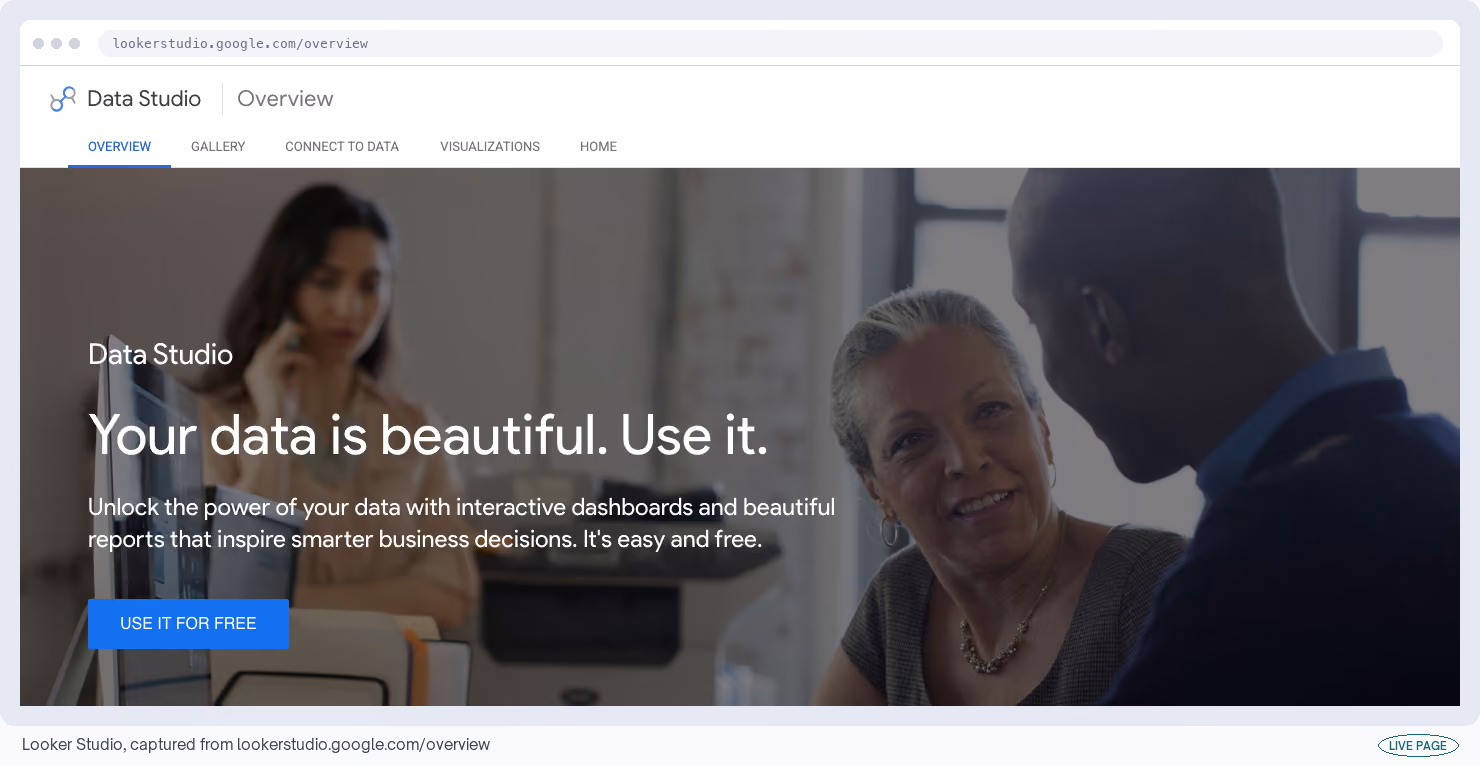 Looker Studio, captured from its own site