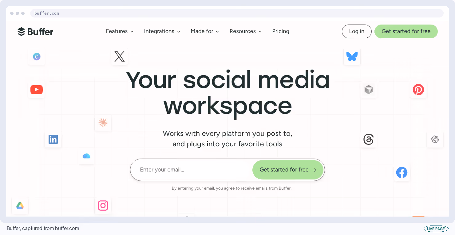 Buffer, captured from its own site