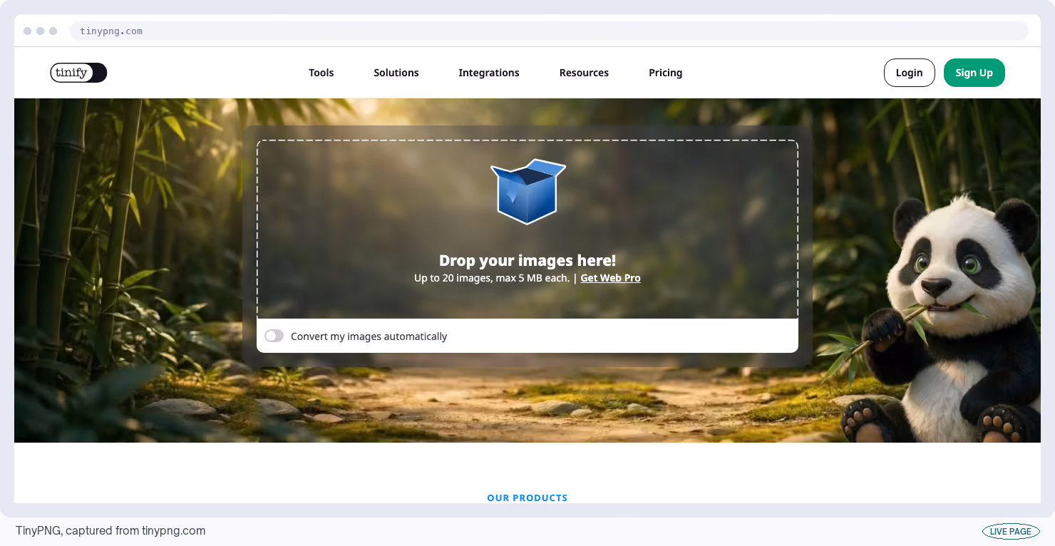 TinyPNG, captured from its own site