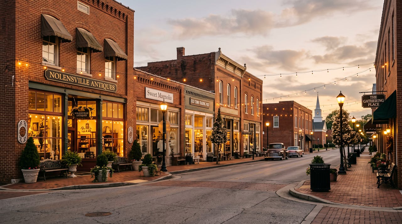 Historic Main Street shops in Nolensville