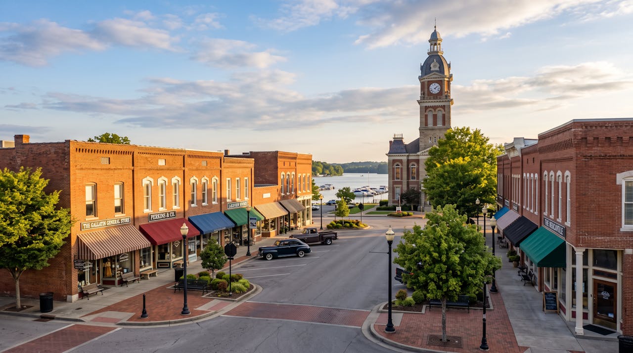 Historic downtown square in Gallatin