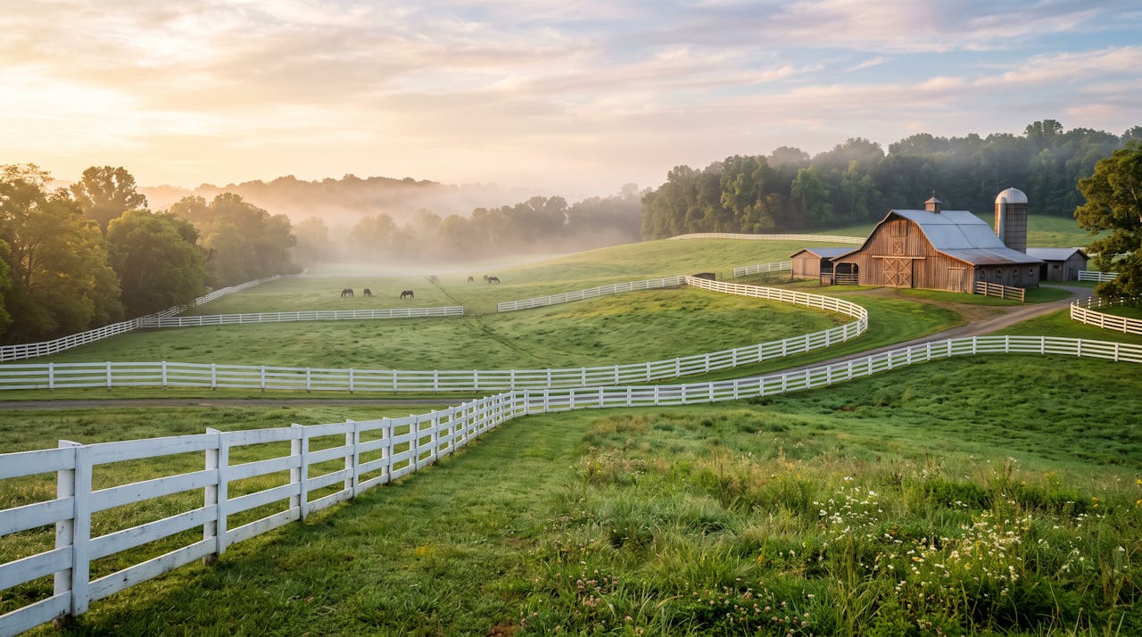 Rolling Tennessee horse farm near College Grove