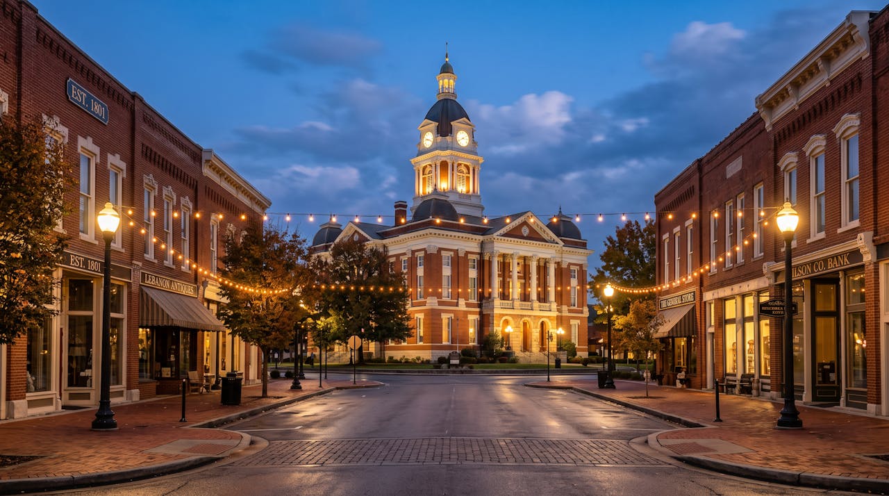 Historic public square in Lebanon Tennessee