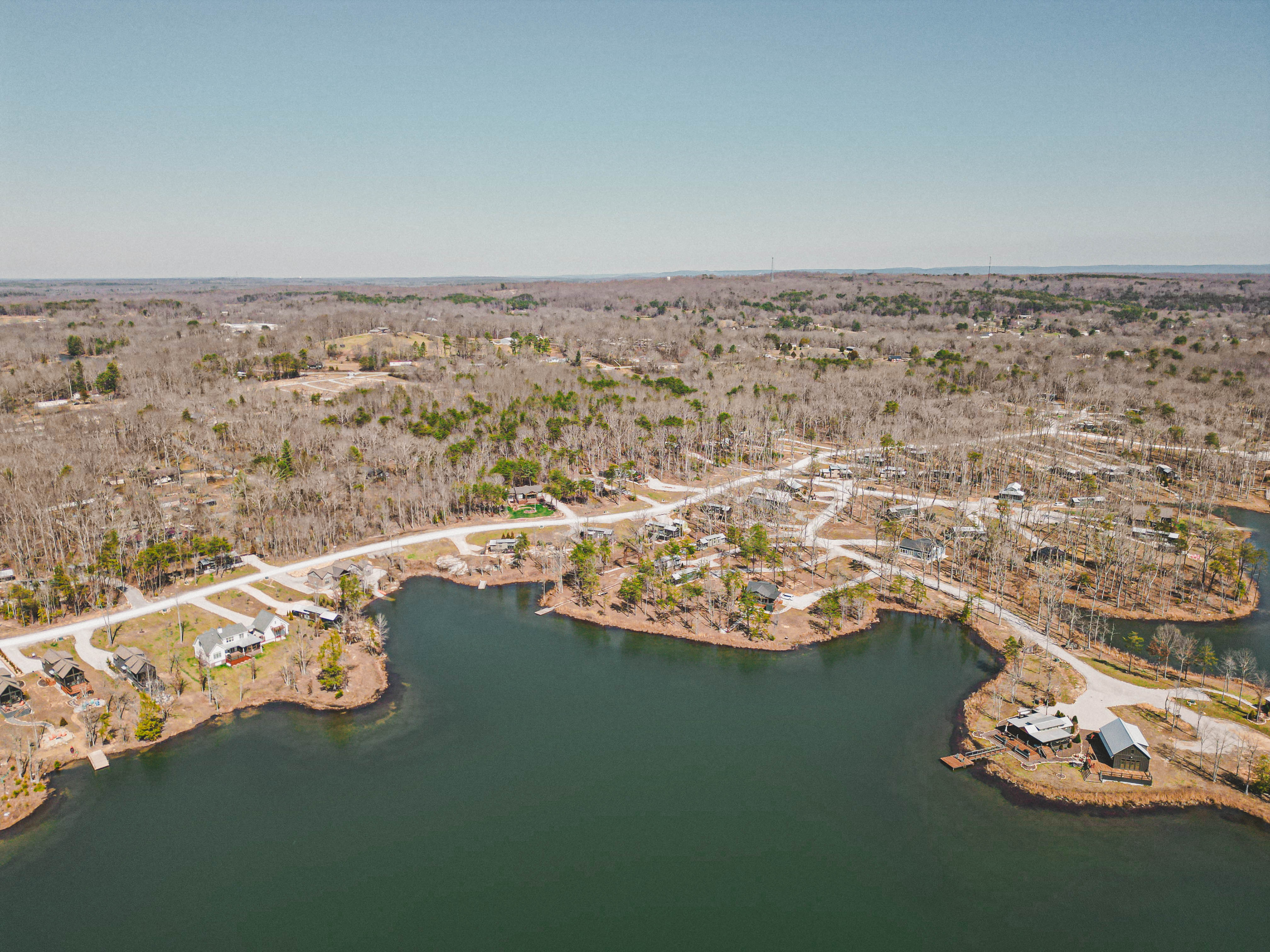 Aerial view of Lot 85 homesite at The Retreat at Water's Edge, Tracy City TN.