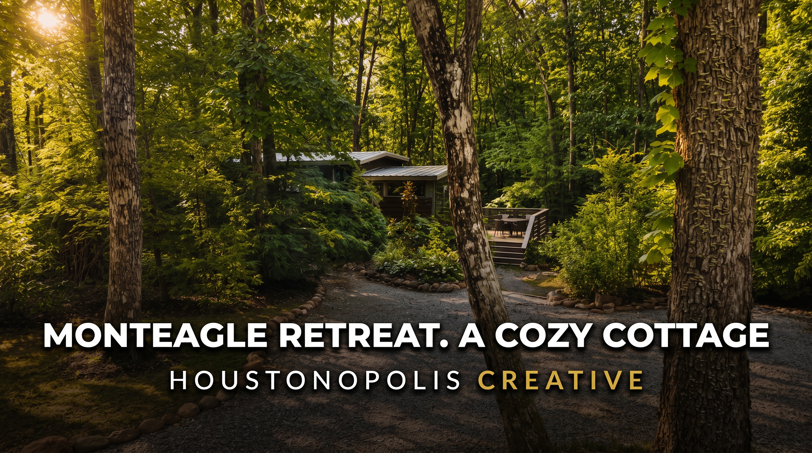 Property film of the Cozy Cottage tiny home at The Retreat at Deer Lick Falls, Monteagle TN, featuring aerial and interior footage.